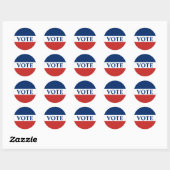 Sticker Rond VOIR Blancs rouges et Bleus (Feuille)