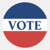 Sticker Rond VOIR Blancs rouges et Bleus (Devant)
