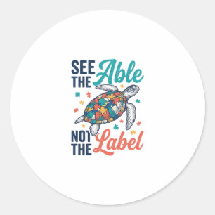 Sticker Rond Voir le design du t-shirt de sensibilisation au pu