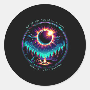 Sticker Rond Voir l'ensemble 8 avril 2024 Astronomie Camping So