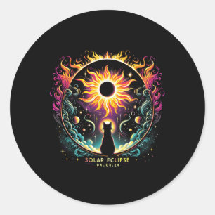 Sticker Rond Voir l'ensemble Avril 8 2024 Solar Eclipse Amoureu