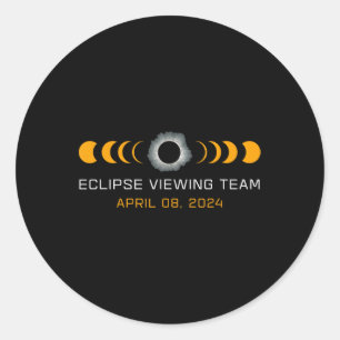 Sticker Rond Voir l'équipe Drôle Total Éclipse Solaire Astronom