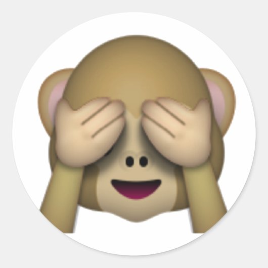 Sticker Rond Voir No Evil Monkey - Emoji (Devant)