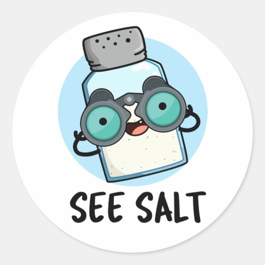 Sticker Rond Voir Salt Funny Sea Salt (Devant)