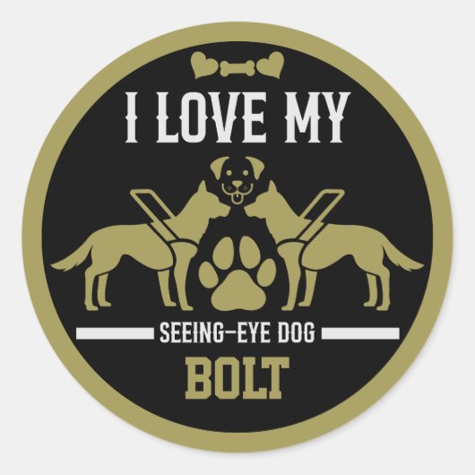 Sticker Rond Voir un cadeau de chien oeil (Devant)