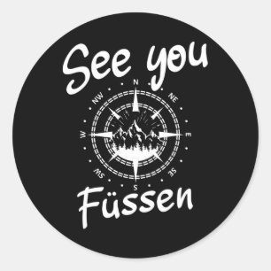 Sticker Rond Voir Vous Randonnée Füssen Allemagne Vacances Ski