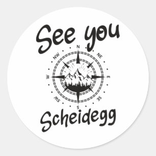 Sticker Rond Voir Vous Randonnée Scheidegg Allemagne Vacances S