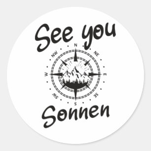 Sticker Rond Voir Vous Randonnée Sonnen Allemagne Vacances Ski