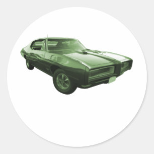 Sticker Rond Voiture À Muscle GTO 1968