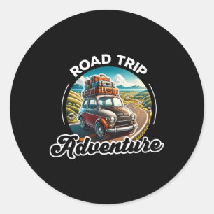 Sticker Rond Voiture Aventure Voyage