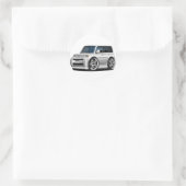Sticker Rond Voiture blanche Scion XB (Sac)
