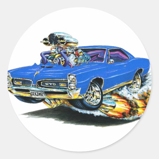 Sticker Rond Voiture Bleue GTO 1966-67 (Devant)
