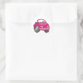Sticker Rond Voiture Carton Rose (Sac)