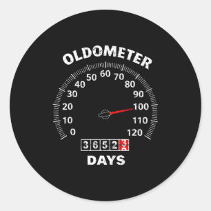 Sticker Rond voiture compteur de vieillesse 100e anniversaire d