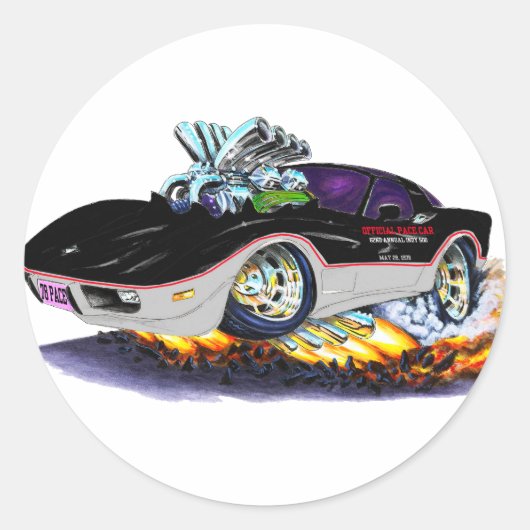 Sticker Rond Voiture Corvette Indy 1978 (Devant)