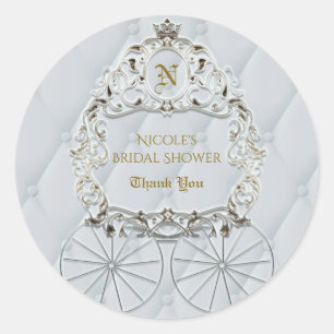 Sticker Rond Voiture de Cendrillon Couronne Royale Blanche Et O