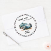 Sticker Rond Voiture de course à 2 ans (Enveloppe)