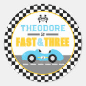 Sticker Rond Voiture de course Fast & Three Faveur de fête d'an (Devant)
