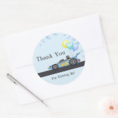 Sticker Rond Voiture De Course Merci, Conduire Par Anniversaire (Enveloppe)