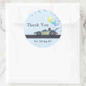 Sticker Rond Voiture De Course Merci, Conduire Par Anniversaire (Sac)