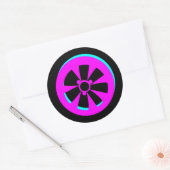 Sticker Rond Voiture de course Reim Neon Rose Black Car (Enveloppe)