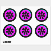 Sticker Rond Voiture de course Reim Neon Rose Black Car (Feuille)
