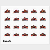 Sticker Rond Voiture de course rouge (Feuille)