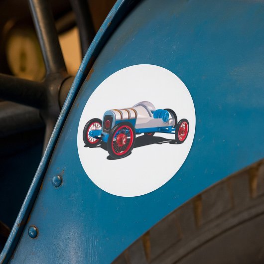 Sticker Rond Voiture de course vintage classique Auto