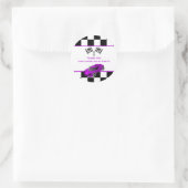 Sticker Rond Voiture de course violette | Parti Anniversaire de (Sac)