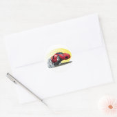 Sticker Rond Voiture de dessin (Enveloppe)
