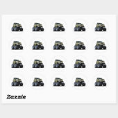 Sticker Rond Voiture de dessin (Feuille)