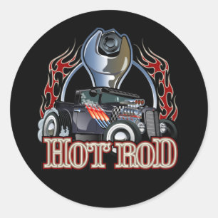 Sticker Rond Voiture de dessin