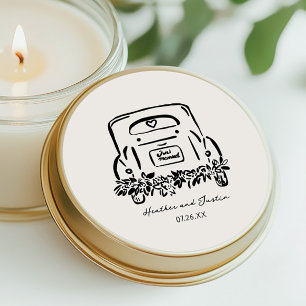 Sticker Rond Voiture Mariée Favoris De Mariage Personnalisé