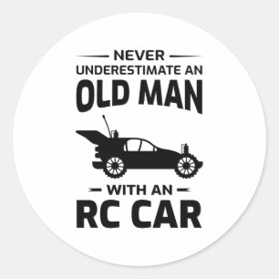 Sticker Rond Voiture modèle RC Old Man Hors Race Mud Racing
