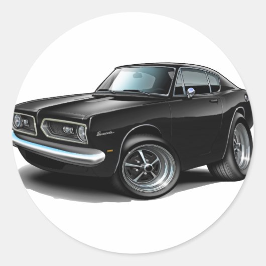 Sticker Rond Voiture noire Barracuda 1967-69 (Devant)