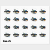Sticker Rond Voiture noire Chevelle 1966 (Feuille)