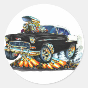 Sticker Rond Voiture noire Chevy Belair 1955