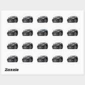 Sticker Rond Voiture noire Evo (Feuille)
