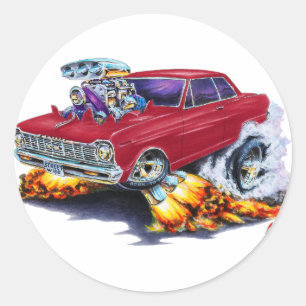 Sticker Rond Voiture Nova Maroon 1962-65