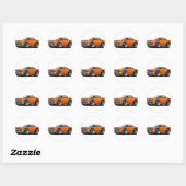 Sticker Rond Voiture orange Roadrunner 1969 (Feuille)