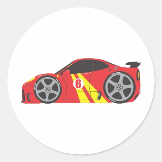 Sticker Rond Voiture Red Race (Devant)
