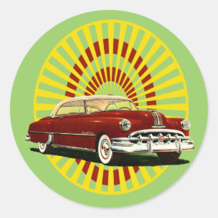 Sticker Rond Voiture Retro