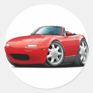 Sticker Rond Voiture rouge Miata 1990-98