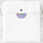 Sticker Rond Voitures et un avion (Sac)