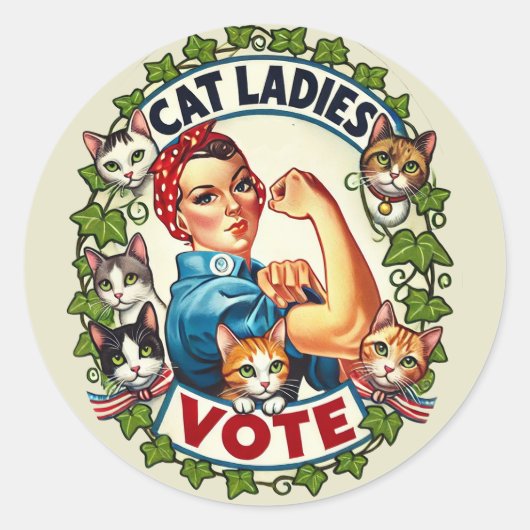 Sticker Rond Voix des dames du chat (Devant)