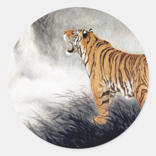 Sticker Rond Voix du tigre (Devant)