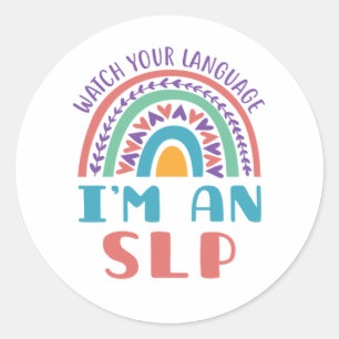 Sticker Rond Voix Pathologiste Regardez votre langue Je suis un