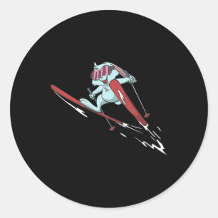 Sticker Rond Vol à ski de lapin