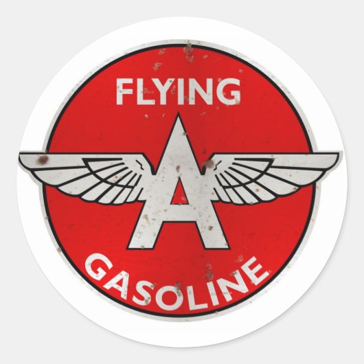 Sticker Rond Vol d'une version de l'essence rouillée (Devant)