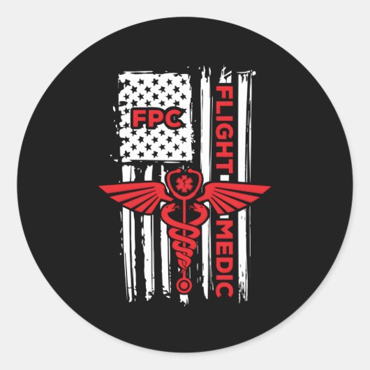 Sticker Rond Vol Medic American Flag Parade (Devant)